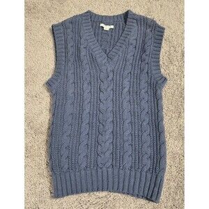 Women’s American Eagle Cable Knit Sleeveless sweater vest  size small Blue